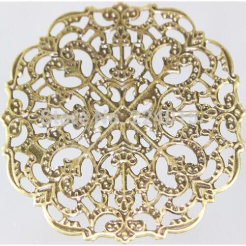 20pcs 56*56mm/ Ancient Bronze Tone Flower Filigree Wraps Findings Metal Connectors Hair Jewelry Embellishments