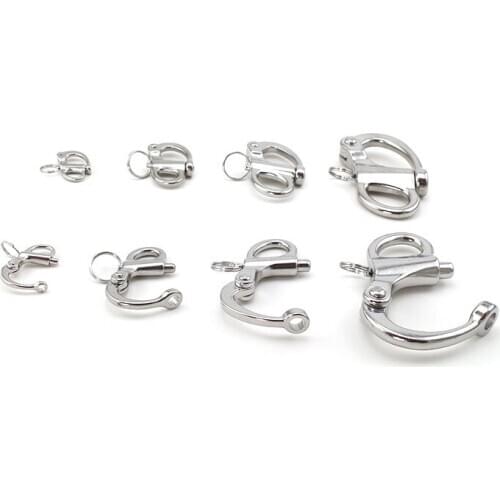 5PCS/LOT 304 Stainless Steel 35/50/70/95MM Quick Release Fixed Bail Snap Shackle With Ring