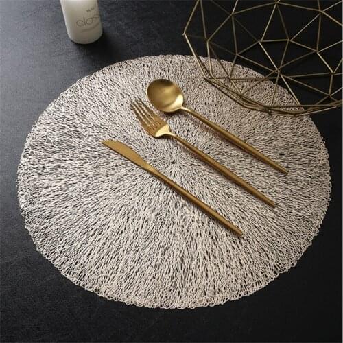 6/4 gold simulation PVC plant coffee table mat table mat coaster kitchen home decoration carpet coaster