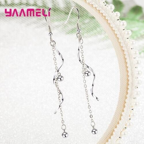 New Arrival 925 Sterling Silver Gold Tassel Statement Earrings For Women Girls Trendy 2021 Fashion Jewelry Wholesale