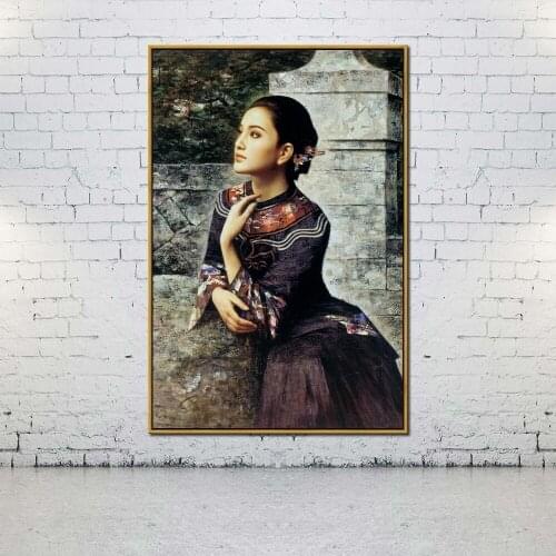 Artcozy Oil Canvas Painting When on a young field girl For Home Decoration Wall Art