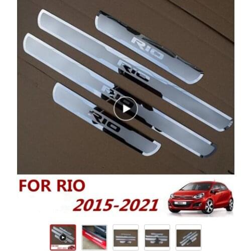 KIA Rio Car Stainless Steel Door Sill Scuff Plates for New KIA RIO 2014-2021 EU RIO X Line
