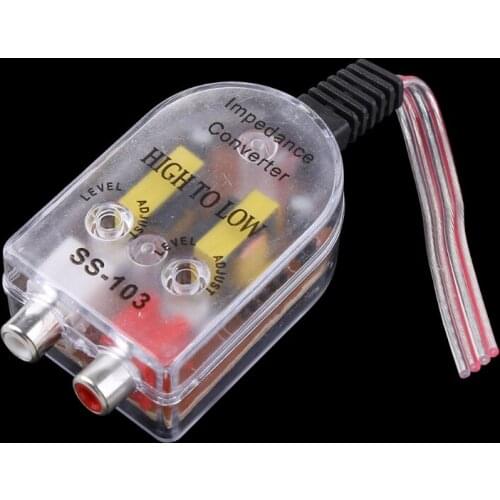 G5AD 12V RCA Car Stero Radio Converter Speaker High To Low Amplifier Impedance Converter