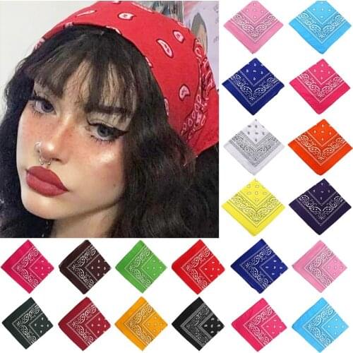 Bohemian Print Bandana Hair Bands for Girls Women Kids Unisex Square Scarf Turban Headband Hair Accessories