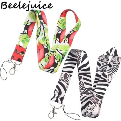 Ladybug Zebra Neck Strap Lanyard keychain Mobile Phone Strap ID Badge Holder Rope Key Chain Keyrings cosplay Webbings Ribbons