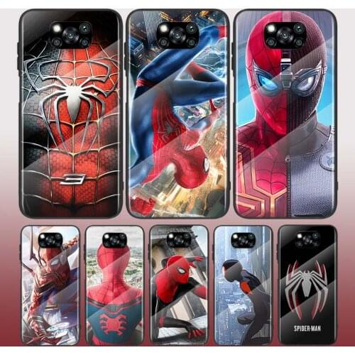Marvel Spider Man Sport Tempered Glass Cover For Xiaomi POCO F3 F2 X3 NFC X2 M2 Pro Phone Case