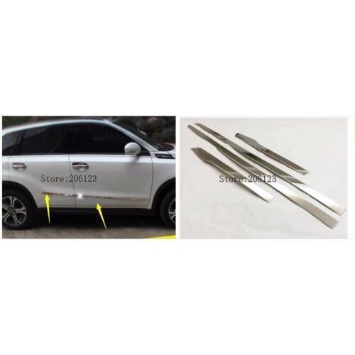 For Suzuki Vitara 2016 2017 2018 car styling detector stainless steel Side Door Body trim sticks Strips Molding bumper part 4pcs