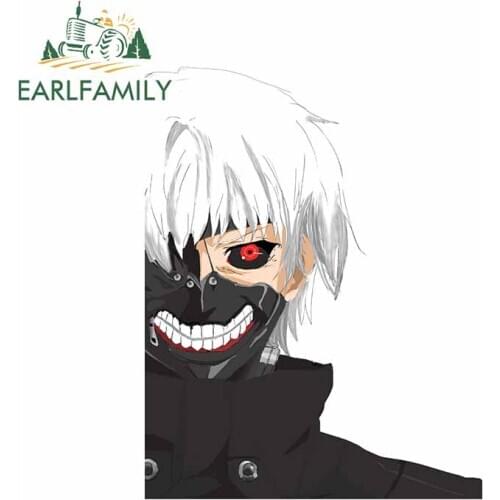 EARLFAMILY 13cm For Tokyo Ghoul Fine Car Stickers Car Door Protector Decal Bumper Scratch-proof Vinyl Material Decoration