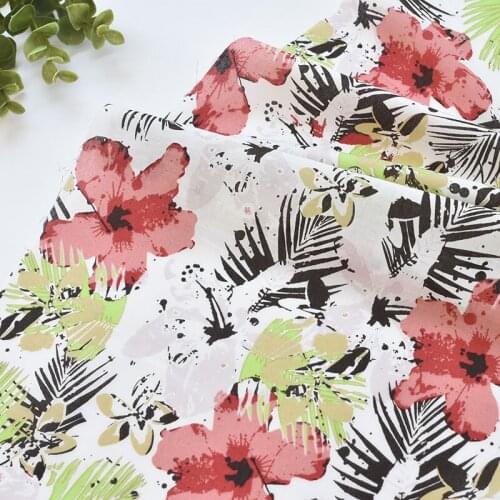 1meter cotton flowers printing fabric tessuti di cotone for Childrens skirt dress DIY clothes bag handwork fabric art XMT
