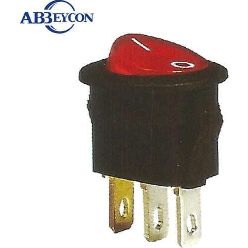 RS207 Black Red T85 Illuminated Rocker On-off function 3PIN Boat Switch KCD5-101N-2