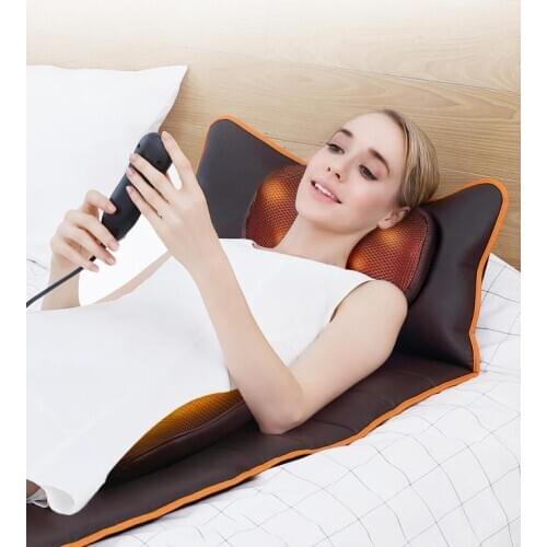Cervical vertebra massager waist back heating multi-function whole body vibration adult home pillow mattress chair cushion cushi