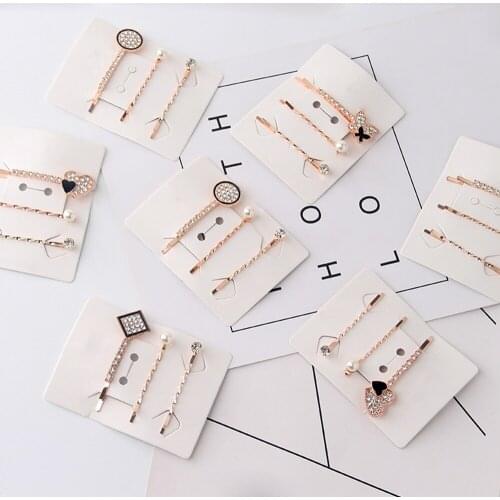 3pcs Set Fashion Hair Clips Headdress Elegant Women Girls metal Hairpins headband tutorial head Accessories for Kids Hairgrip