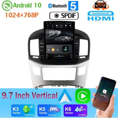 Android 10 9.7" Vertical Style Multimedia Player For Hyundai H1 Grand Starex 2016 2017 2018 Car Radio GPS 360 4 Camera DSP WiFi