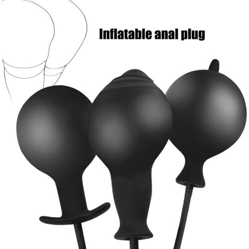 Inflatable Anal Dilator Dildo Butt Plug Silicone Expandable Anal Plug Vestibular G-spot Vagina Masturbator Sex Toy For Women Men