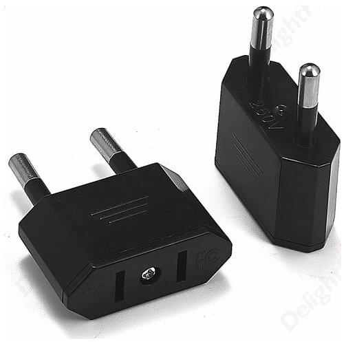 New CN US To EU Euro Europe Plug Adapter 2 Round Pins Socket Converter Travel Electrical Power Adapter Socket China To EU Plug