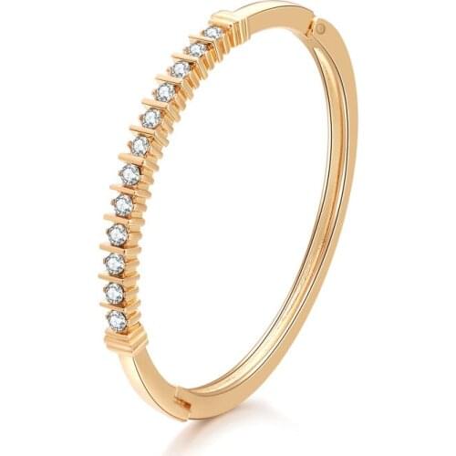 ORNAPEADIA Thin Alloy Geometric Line Crystal Light Luxury Simple Bracelet for Women Daily Birthday Gift for Friends Girlfriends