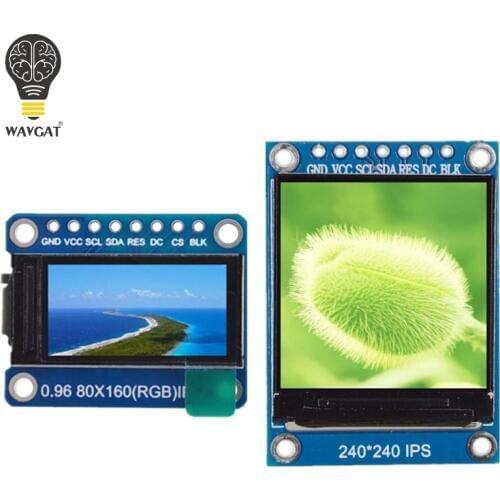 WAVGAT TFT Display 0.96 / 1.3 inch IPS 7P SPI HD 65K Full Color LCD Module ST7735 / ST7789 Drive IC 80*160 240*240 (Not OLED)