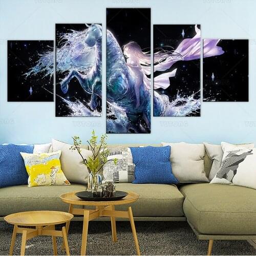 Rahmen Gefrorene 2 Cartoon Malerei Ellsa & NOKK Wand Bild für Wohnzimmer Decor Leinwand Kunst Babys Raum Dekor Rahmen kunstwerk