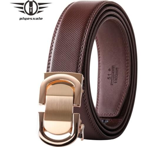 Blue White Brown Men Belt High Quality Cow Genuine Leather Male Strap for Business Casual Jeans Waistband Automatic Buckle B461