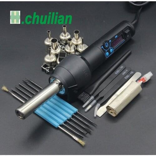 RIESBA 8858LCD 220V /110V EU/US 650W LCD Adjustable Electronic Heat Hot Air Gun Desoldering Soldering Station IC SMD BGA