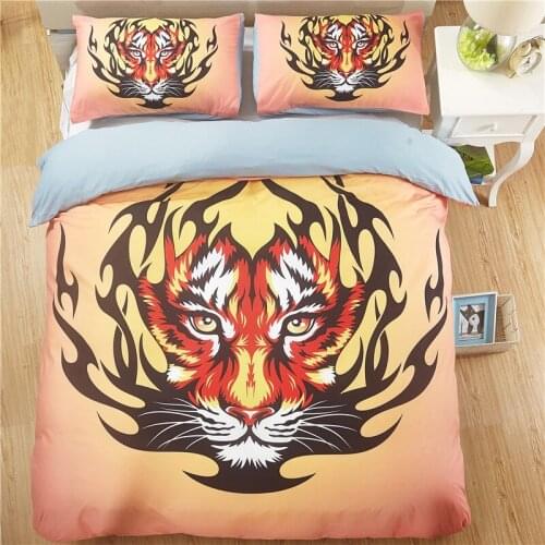 Hot Sale 3D Tiger Lion Bedding Set Animal Cover Set Cartoon Duvet Cover Cute Bed Boys Gift Luxury Bed Linen