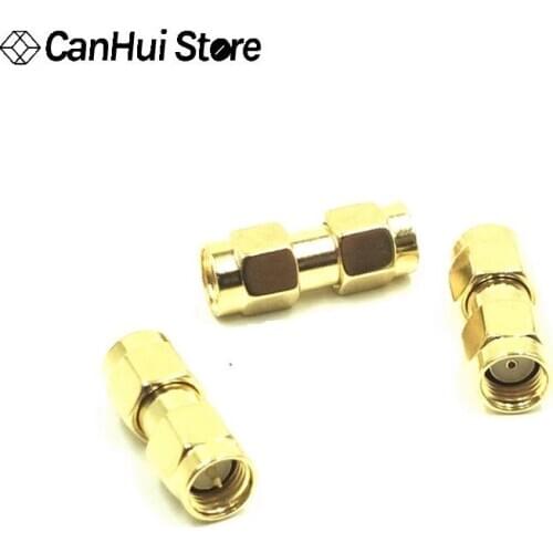 2pcc Goldene SMA Stecker auf RP-SMA männlich weiblich pin RF Coax Adapter Gerade vergoldet NEUE SMA Männlichen Loch zu männliche