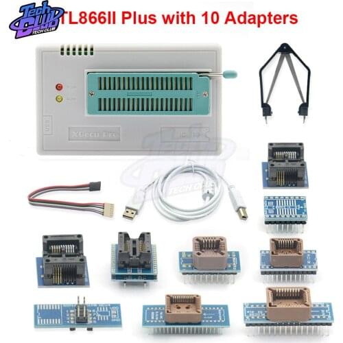 V10.53 TL866II Plus Universal Programmer+Full Adapters+SOP8 IC Clip High Speed Flash EPROM Programmer