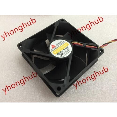 Y.S.TECH NFD128125BB-2F DC 12V 5.40W 3-wire 80x80x25mm Server Cooling Fan