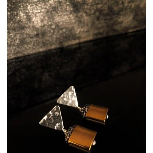 Dr Stone Natural Stone Women Hematite Stone Silver Plated Earrings RYL94 439799355