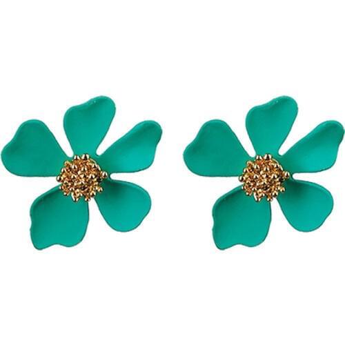 New Korean Style Spray Paint Big Flower Stud Earrings For Women Simple Fashion Summer Accessories Elegant Sweet Brinco