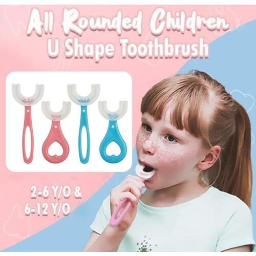Baby Mouth Toothbrush Children Teeth Oral Care Cleaning Brush Convenient and Simple Silicone Baby U-Shaped Toothbrush