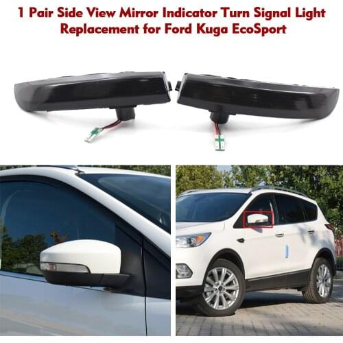1 Pair Side View Mirror Indicator Turn Signal Light Replacement for Ford Kuga EcoSport