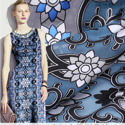 138cm wide burnout silk fabric meter hollow clothing cheongsam dress silk fabric 10 mm rayon fabric wholesale silk cloth