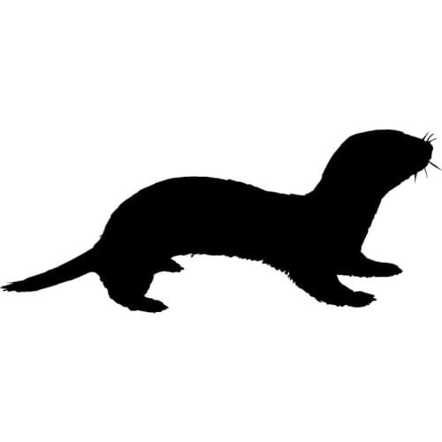 16*6.7CM Lovely Otter Weasel Outline Animal Car Styling Reflective Cool Car Stickers And Decal Black/Silver C9-2046