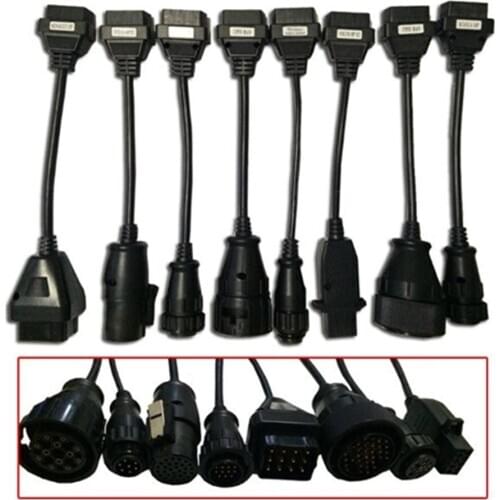 2018 good quality Truck Cables Full Set 8 Pcs OBD2 Connect Cable For vd DS150E cdp Truck Cable Interface for tcs cdp pro plus