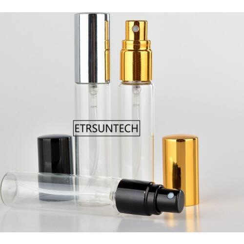 300pcs/lot 5ml 10ml empty glass spray bottle small cosmetic containers portable travel refillable perfume atomizer F3043