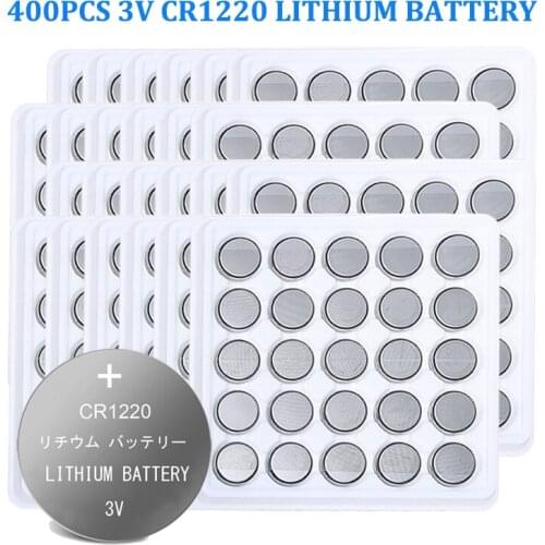 400pcs CR1220 BR1220 ECR1220 DL1220 LM1220 3V Lithium Batteries Button Coin Cell battery retailing package for watch toys