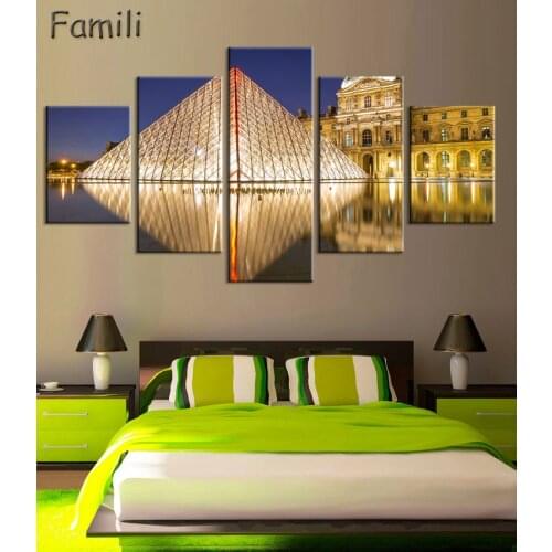 5 panel canvas art Paris Arc de Triomphe Wall Painting Canvas Europe City Urban Street Scene Prints Impressionism Art Picture No