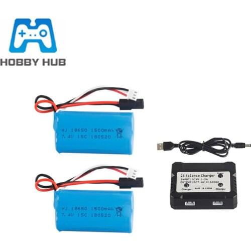 7.4V 1500mAh 15c Lipo Battery + Charger Set For BG1518 BG1513 BG1515 BG1507 BG1506 1/12 2.4G high speed RC truck