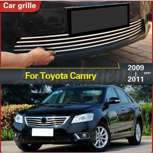 Car styling 1 pcs stainless steel chrome front grille front and rear decorative for Toyota Camry 2009-2011 2010