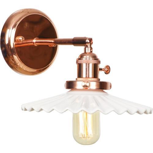 IWHD Nordic Japan Style LED Wall Lamp Beside Bathroom Mirror White Ceramic Wall Light Switch Wandlamp Applique Murale Luminaire