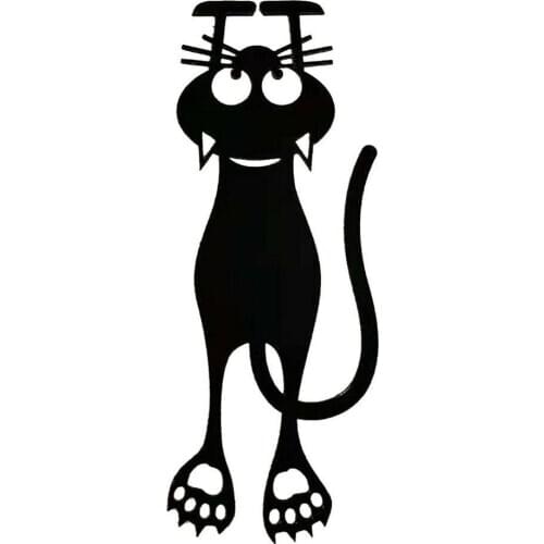 1PC Cute Kawaii Creative Plastic Bookmark Black Kitten Hollow For Kid School Stationery Mark Student Supplies Book Bookmark B2I5