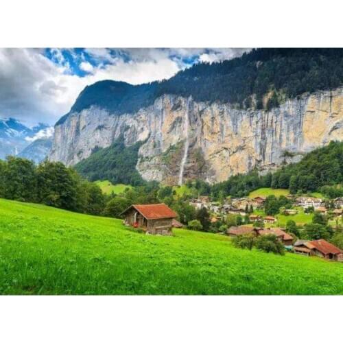 Cottage diamond painting landscape mosaic embroidery mountain scenery rhinestone picture puzzle toys kids drawing wall decor