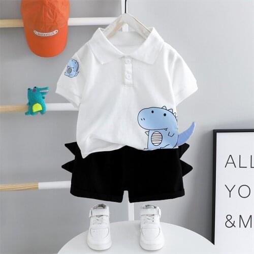 Boys Summer Clothing Sets Infant Baby Toddler Dinosaur T-Shirt and Short Pants Set