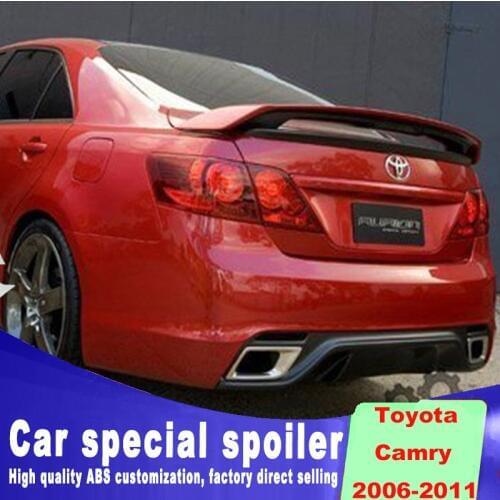 Red Reflective light spoiler For toyota camry spoiler 2006 to 2011 year high quality ABS Rear Wing Primer Color Camry Spoiler