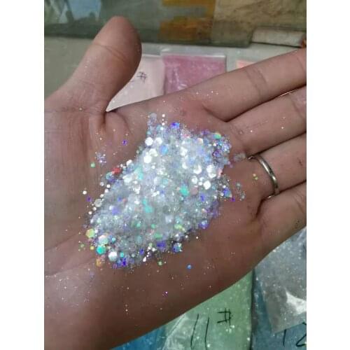 Crystal White Holographic Glitter 1/128-1/8 size - 1.75 Ounce (50g) for Glitter Nail Art, Glitter Nail Polish & Glitter Crafts