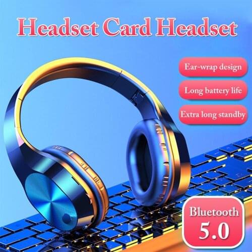 LANMIAO T5 Bluetooth Headphones Wireless Stereo Earphones Foldable Low Bass Headset Adjustable Earbuds With Microphone/TF Card