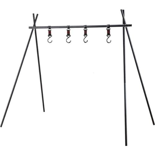 Lightweight Folding Camping Shelf Aluminum Alloy Clothes Storage Hanger Cookware Hanging Rack Triangle Rack