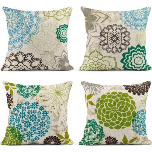 HOT SALES Throw Pillow Covers 18 X 18 Inch Set of 4 Kaleidoscope Cushion Covers for Home Sofa Chair Decorative Pillowcases