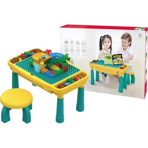 Multi-functional large particle panel blocks table for small size standard edition building block toys DIY